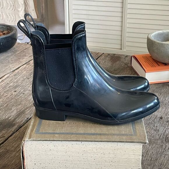 Pre-Owed Sam Edelman Womens Black Bootie Rain Boots Size 7 - Picture 3 of 5